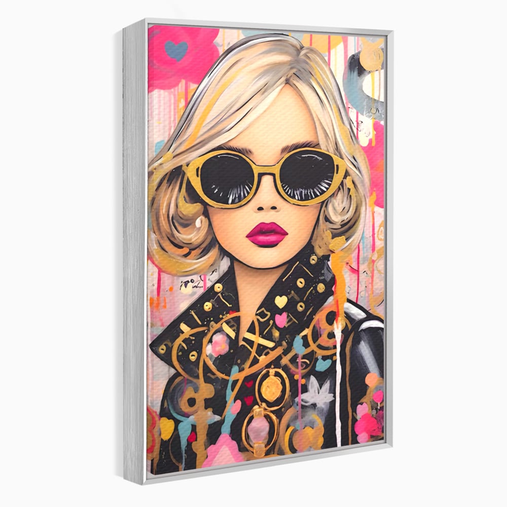 Leinwand Premium Canvas Wandkunst LuxCanva® C1123, Mode Mädchen Porträt, Farbe, Mädchen, Mode, schön, Wohnzimmer, Schlafzimmer, entspannend, lebendige Farben