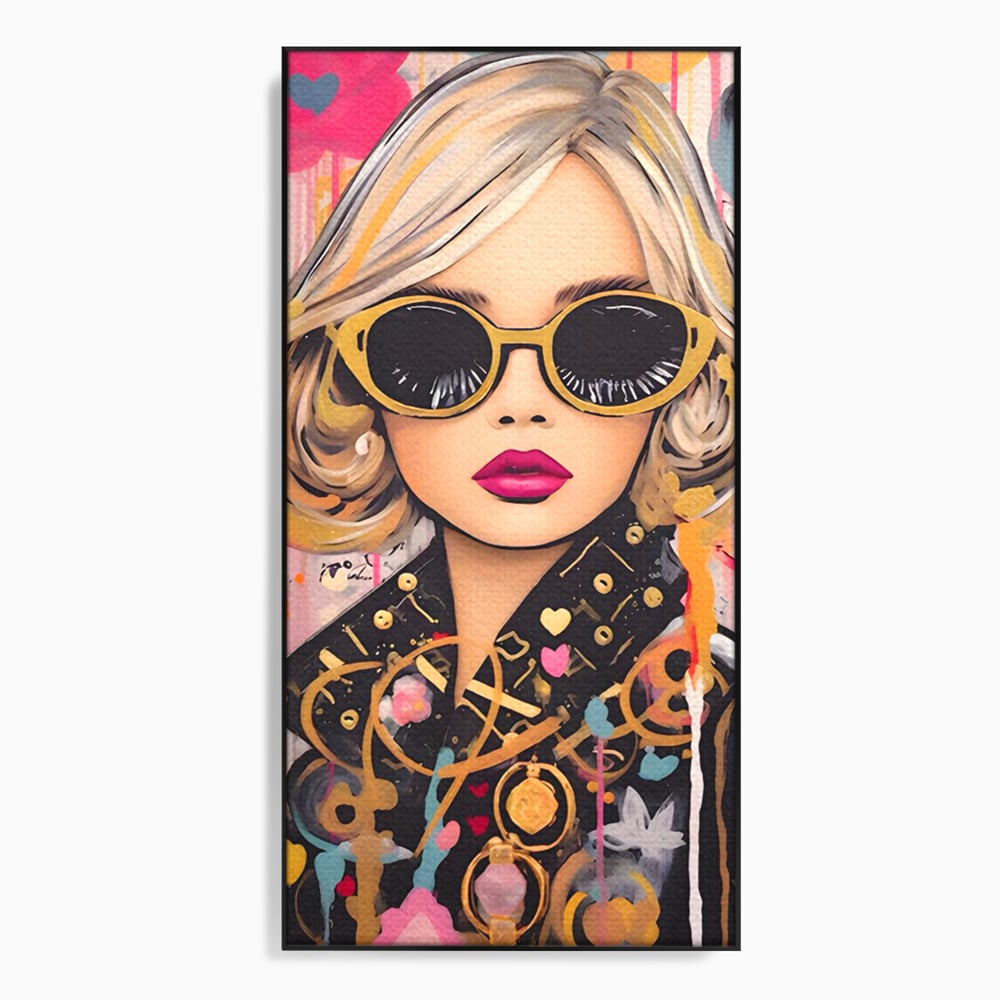 Leinwand Premium Canvas Wandkunst LuxCanva® C1123, Mode Mädchen Porträt, Farbe, Mädchen, Mode, schön, Wohnzimmer, Schlafzimmer, entspannend, lebendige Farben