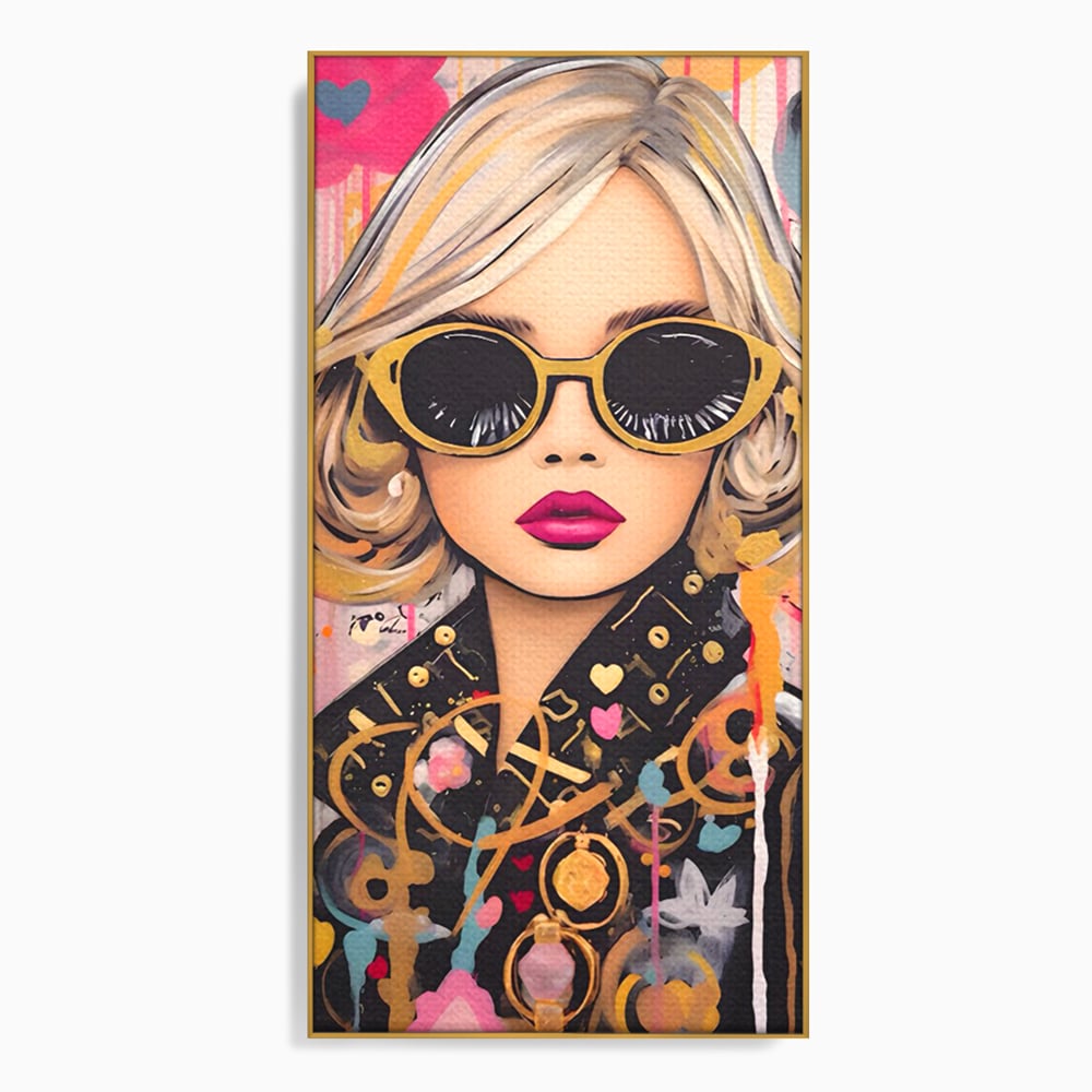 Leinwand Premium Canvas Wandkunst LuxCanva® C1123, Mode Mädchen Porträt, Farbe, Mädchen, Mode, schön, Wohnzimmer, Schlafzimmer, entspannend, lebendige Farben