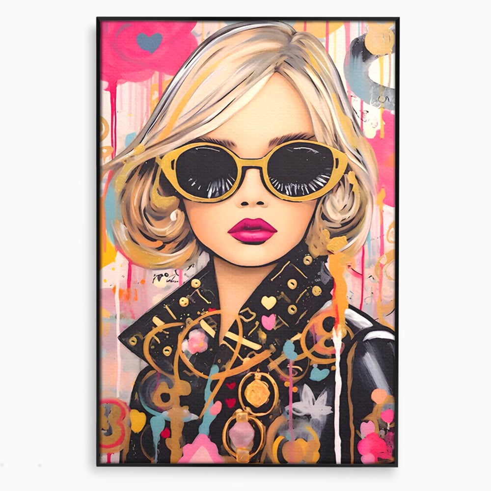 Leinwand Premium Canvas Wandkunst LuxCanva® C1123, Mode Mädchen Porträt, Farbe, Mädchen, Mode, schön, Wohnzimmer, Schlafzimmer, entspannend, lebendige Farben