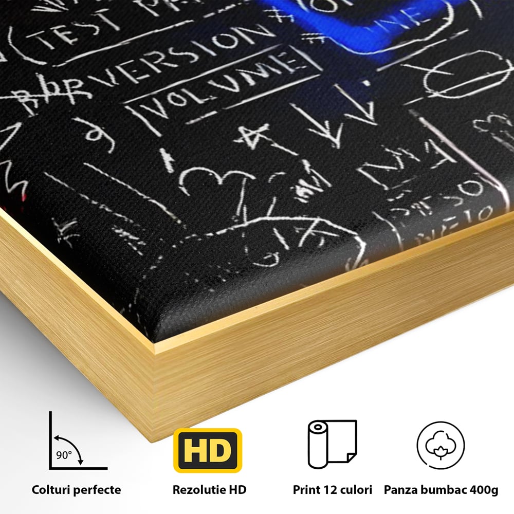 Tablou Canvas Premium LuxCanva® C1124, Basquiat Pop Art Painting , Culor, Pop Art, Jean Michel Basquiat, Living Room, Bar, Relaxare, Culori Vibrante