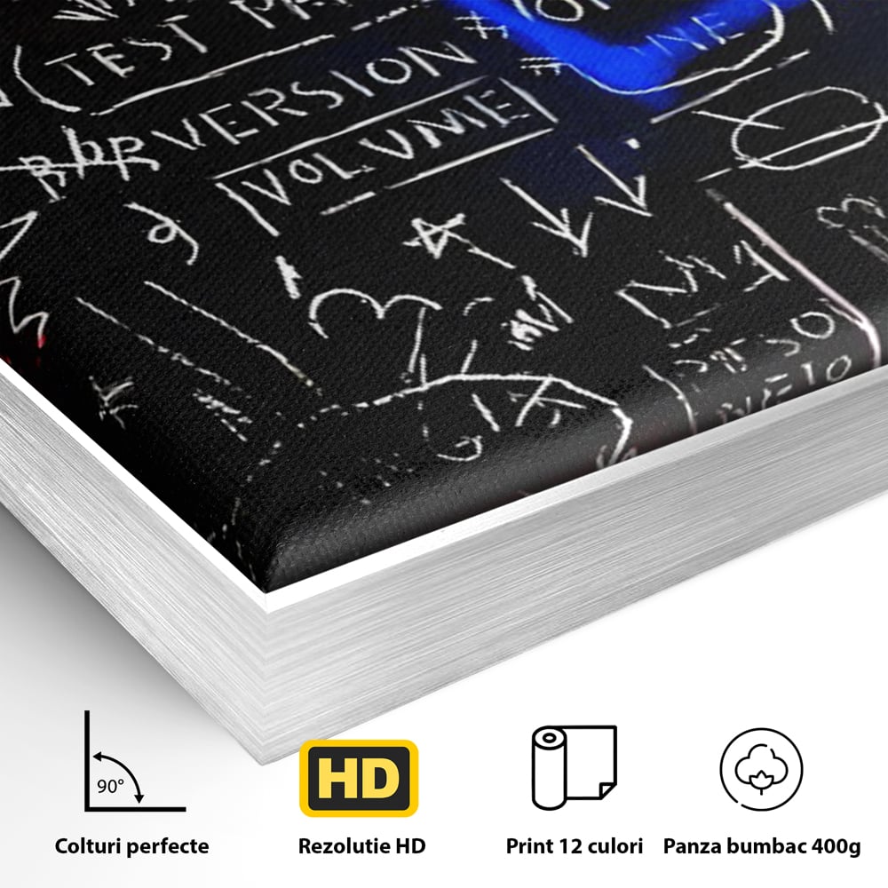Tablou Canvas Premium LuxCanva® C1124, Basquiat Pop Art Painting , Culor, Pop Art, Jean Michel Basquiat, Living Room, Bar, Relaxare, Culori Vibrante
