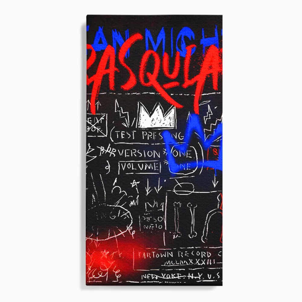 Tablou Canvas Premium LuxCanva® C1124, Basquiat Pop Art Painting , Culor, Pop Art, Jean Michel Basquiat, Living Room, Bar, Relaxare, Culori Vibrante