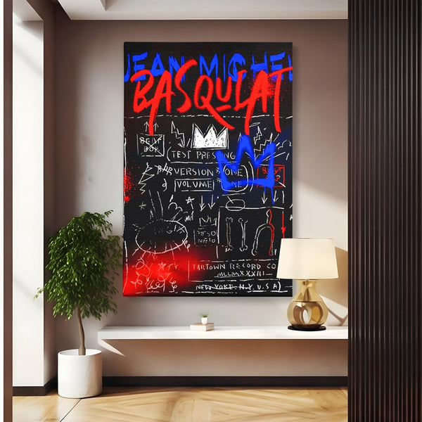Tablou Canvas Premium LuxCanva® C1124, Basquiat Pop Art Painting , Culor, Pop Art, Jean Michel Basquiat, Living Room, Bar, Relaxare, Culori Vibrante