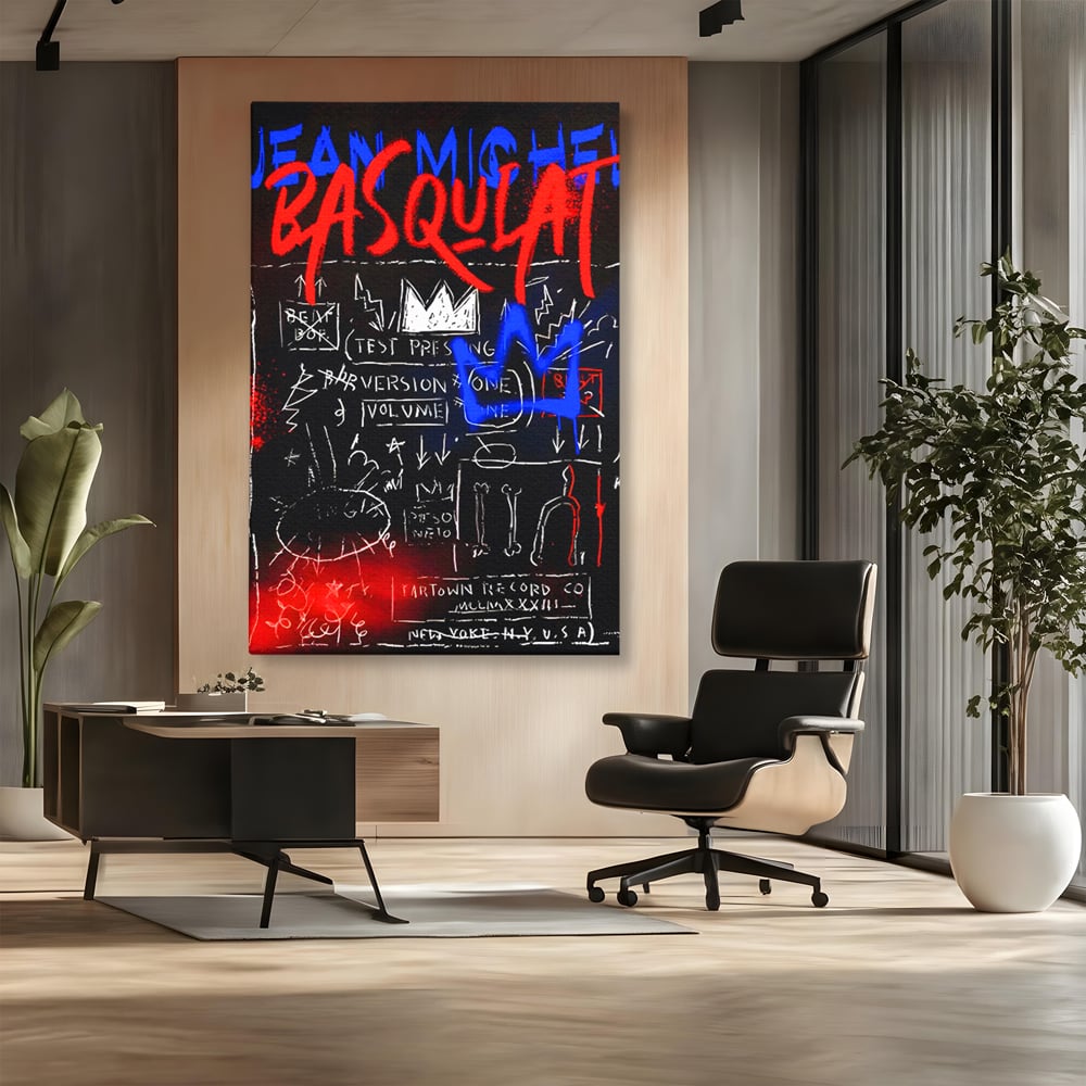 Tablou Canvas Premium LuxCanva® C1124, Basquiat Pop Art Painting , Culor, Pop Art, Jean Michel Basquiat, Living Room, Bar, Relaxare, Culori Vibrante