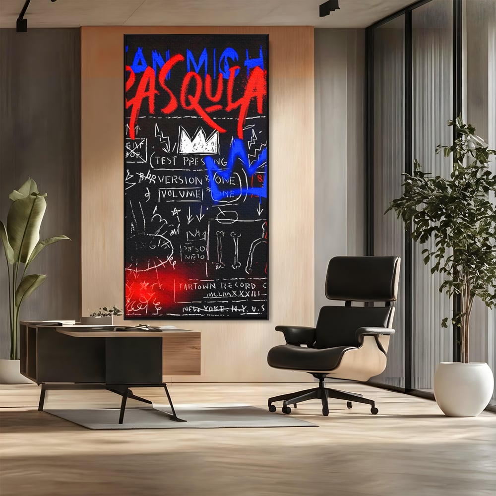 Tablou Canvas Premium LuxCanva® C1124, Basquiat Pop Art Painting , Culor, Pop Art, Jean Michel Basquiat, Living Room, Bar, Relaxare, Culori Vibrante