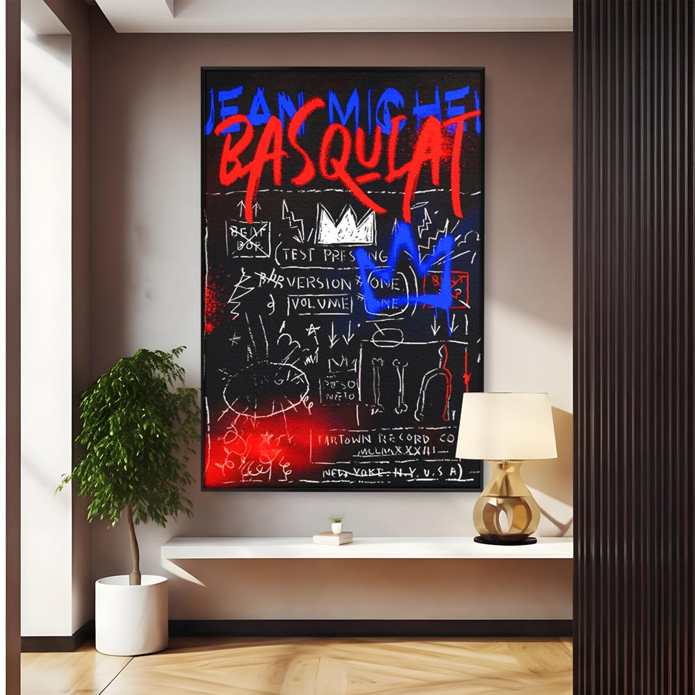 Tablou Canvas Premium LuxCanva® C1124, Basquiat Pop Art Painting , Culor, Pop Art, Jean Michel Basquiat, Living Room, Bar, Relaxare, Culori Vibrante