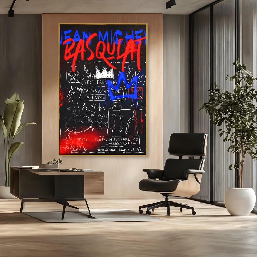 Tablou Canvas Premium LuxCanva® C1124, Basquiat Pop Art Painting , Culor, Pop Art, Jean Michel Basquiat, Living Room, Bar, Relaxare, Culori Vibrante
