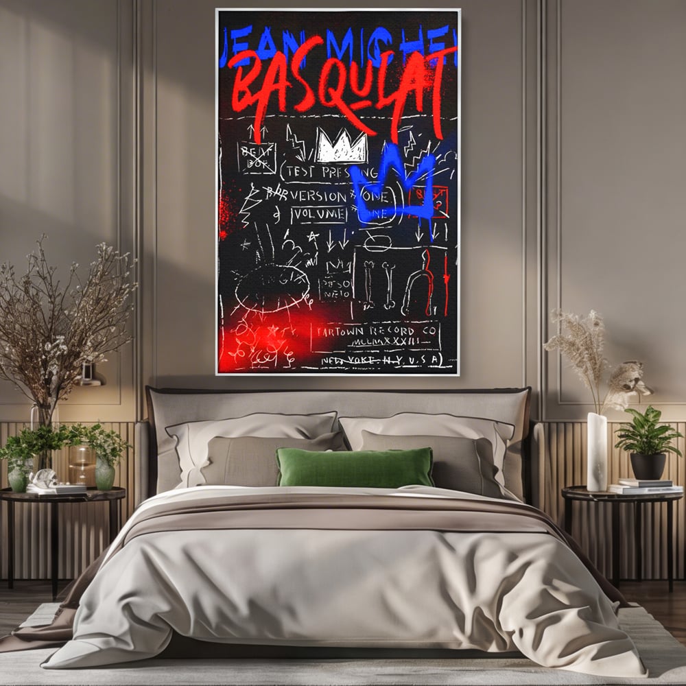 Tablou Canvas Premium LuxCanva® C1124, Basquiat Pop Art Painting , Culor, Pop Art, Jean Michel Basquiat, Living Room, Bar, Relaxare, Culori Vibrante