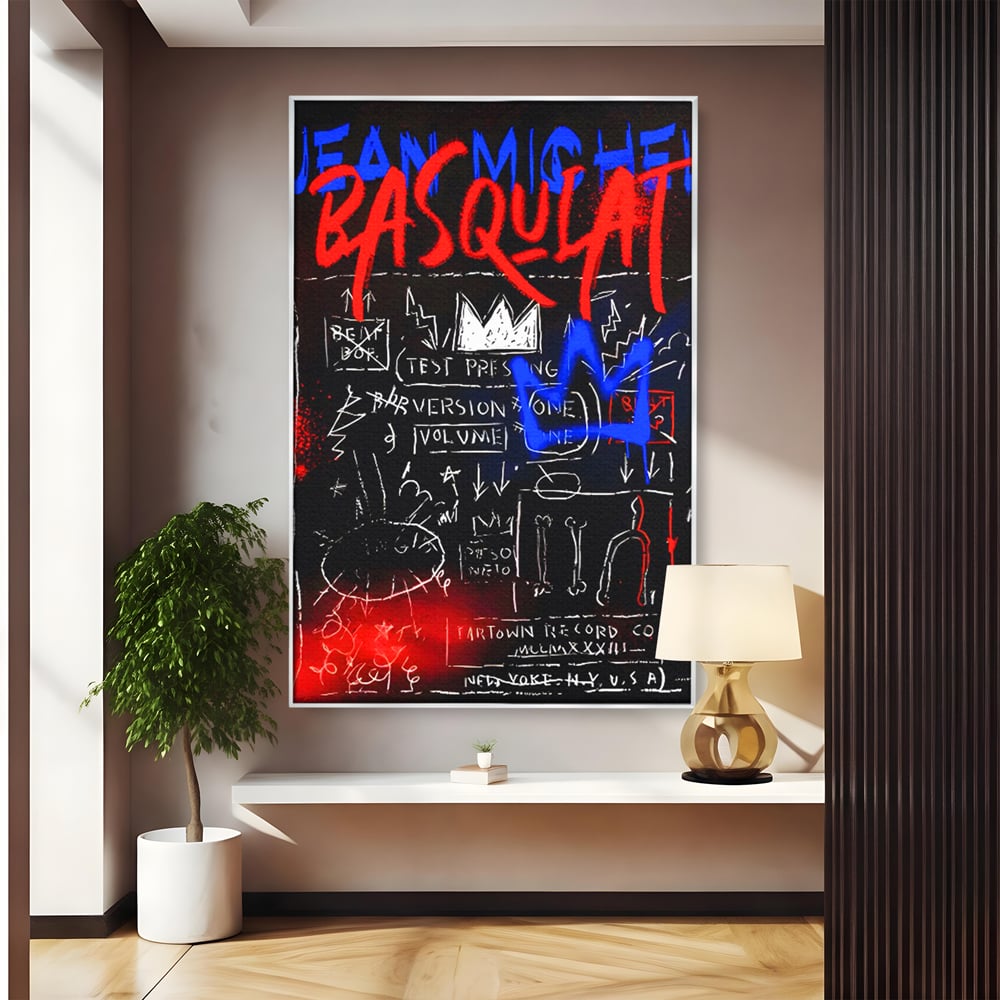 Tablou Canvas Premium LuxCanva® C1124, Basquiat Pop Art Painting , Culor, Pop Art, Jean Michel Basquiat, Living Room, Bar, Relaxare, Culori Vibrante