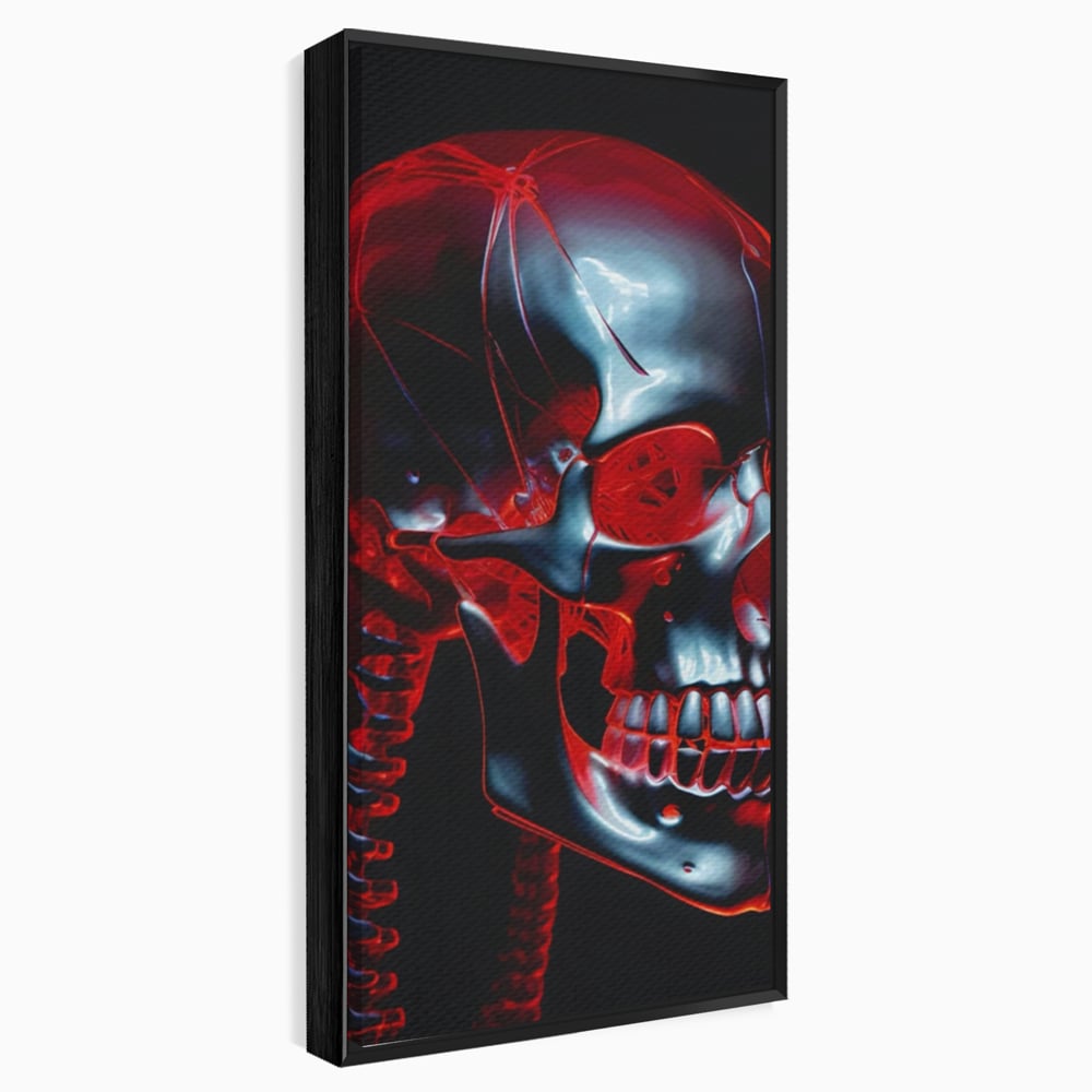 Tablou Canvas Premium LuxCanva® C1126, Skull Broken , Culori, Gaming, Black And Red, Living Room, Bar, Relaxare, Culori Vibrante