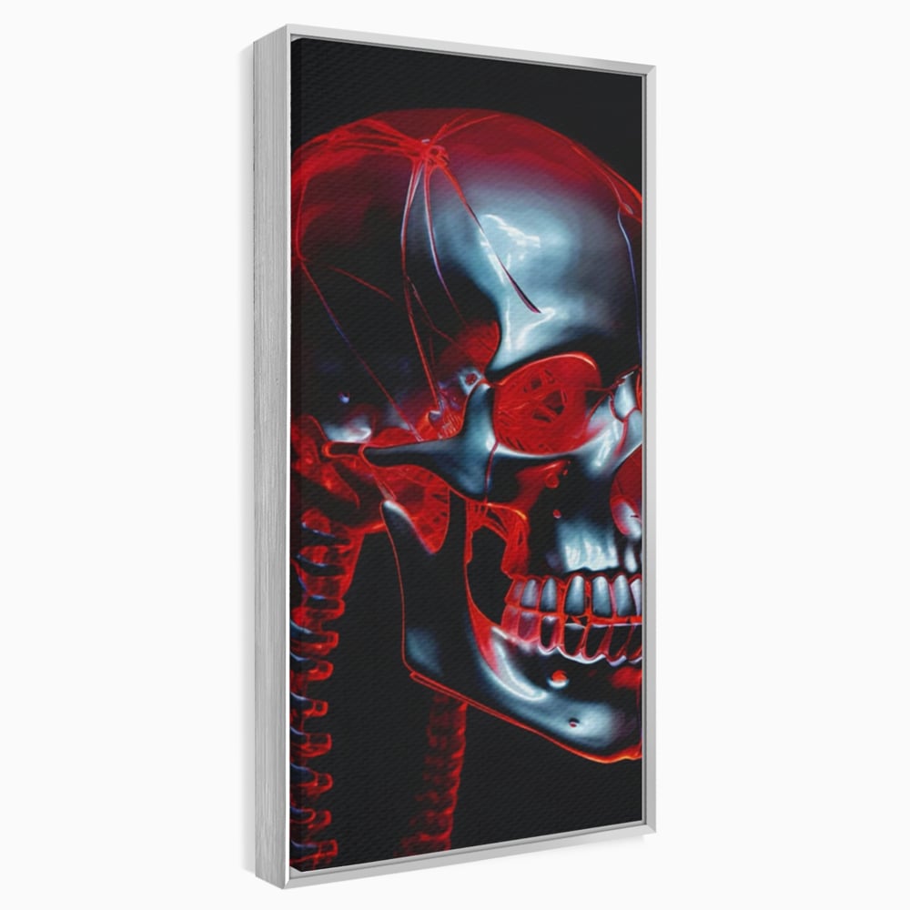 Tablou Canvas Premium LuxCanva® C1126, Skull Broken , Culori, Gaming, Black And Red, Living Room, Bar, Relaxare, Culori Vibrante