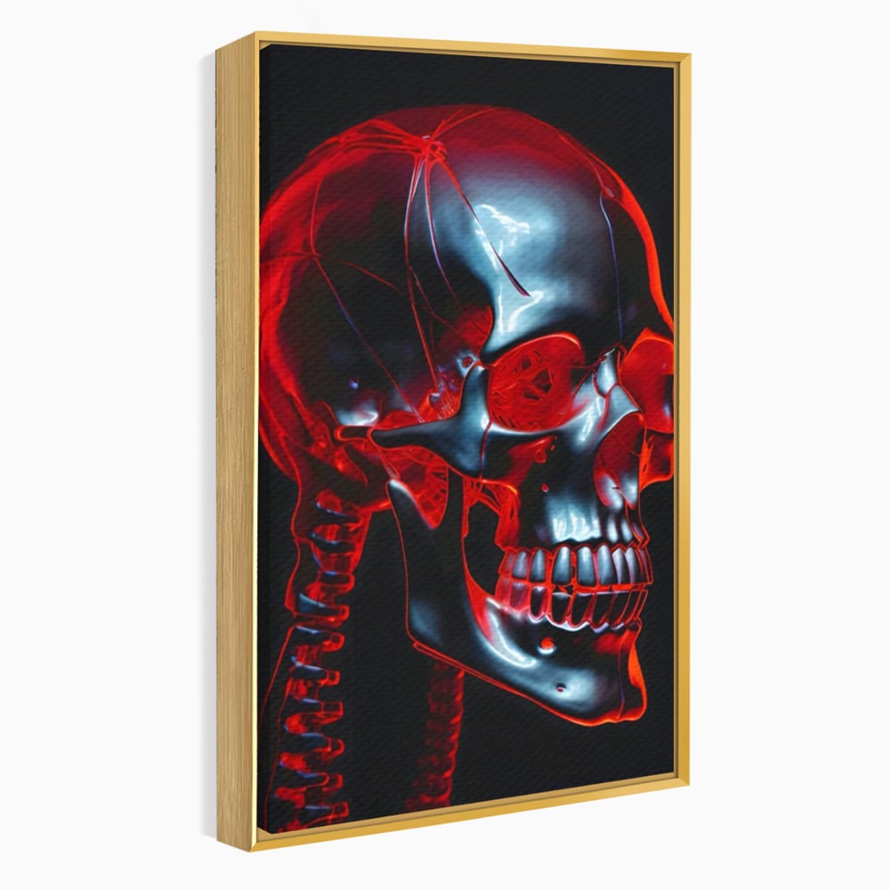 Tablou Canvas Premium LuxCanva® C1126, Skull Broken , Culori, Gaming, Black And Red, Living Room, Bar, Relaxare, Culori Vibrante