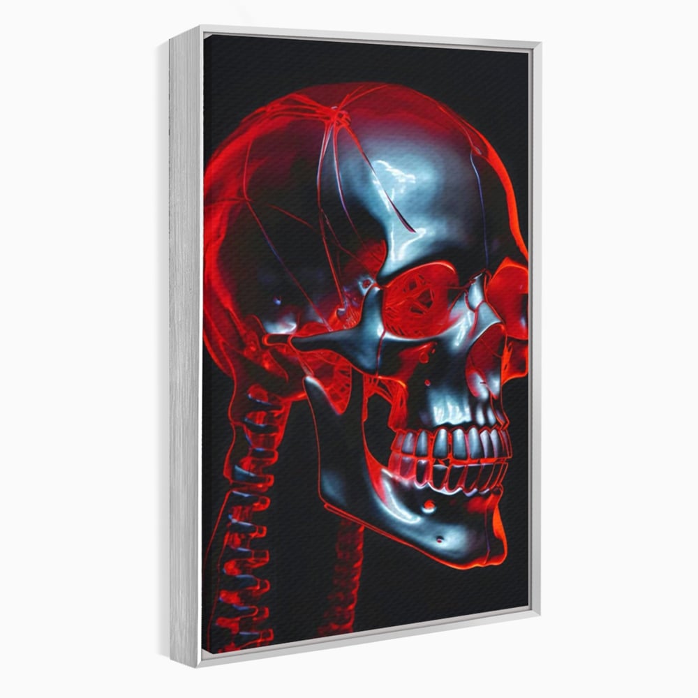 Tablou Canvas Premium LuxCanva® C1126, Skull Broken , Culori, Gaming, Black And Red, Living Room, Bar, Relaxare, Culori Vibrante