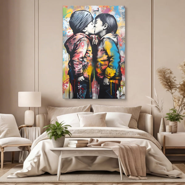 Tablou Canvas Premium LuxCanva® C1127, Inocenta Copiilor , Culori, Dragoste, Sentimente Pure, Living Room, Bar, Relaxare, Culori Vibrante