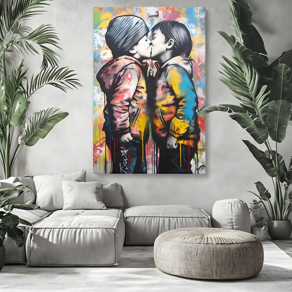 Tablou Canvas Premium LuxCanva® C1127, Inocenta Copiilor , Culori, Dragoste, Sentimente Pure, Living Room, Bar, Relaxare, Culori Vibrante