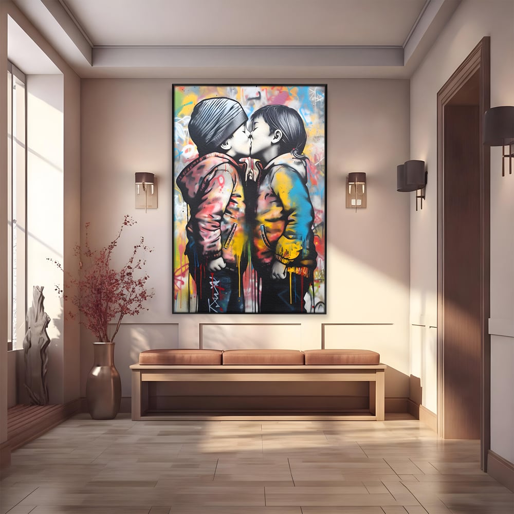 Tablou Canvas Premium LuxCanva® C1127, Inocenta Copiilor , Culori, Dragoste, Sentimente Pure, Living Room, Bar, Relaxare, Culori Vibrante
