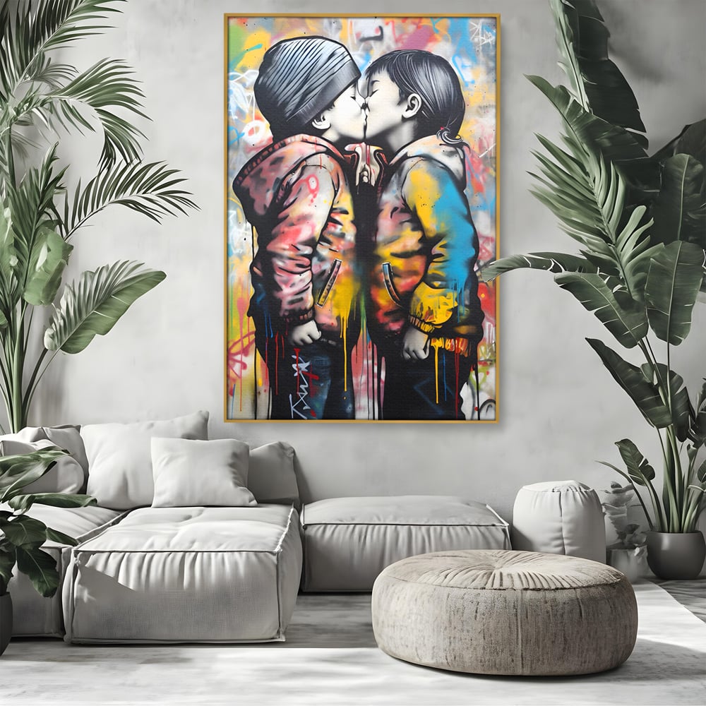 Tablou Canvas Premium LuxCanva® C1127, Inocenta Copiilor , Culori, Dragoste, Sentimente Pure, Living Room, Bar, Relaxare, Culori Vibrante