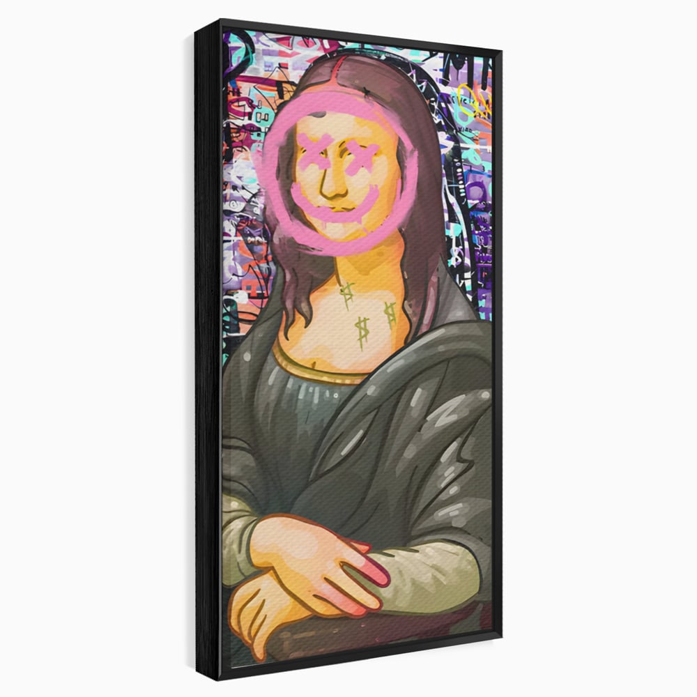 Tablou Canvas Premium LuxCanva® C1128, Pop Art Painting , Culori, Mona Lisa, Muzeu, Living Room, Bar, Relaxare, Culori Vibrante