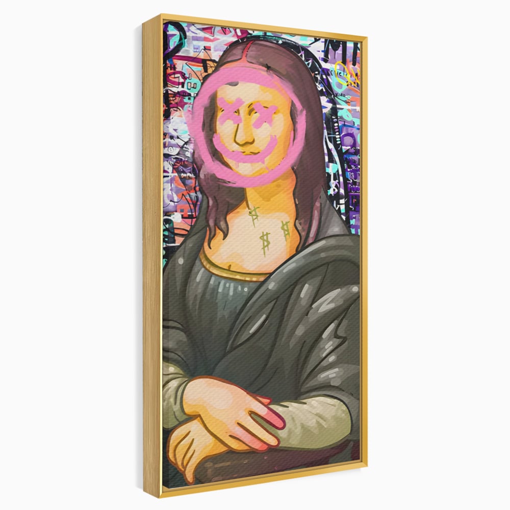 Tablou Canvas Premium LuxCanva® C1128, Pop Art Painting , Culori, Mona Lisa, Muzeu, Living Room, Bar, Relaxare, Culori Vibrante