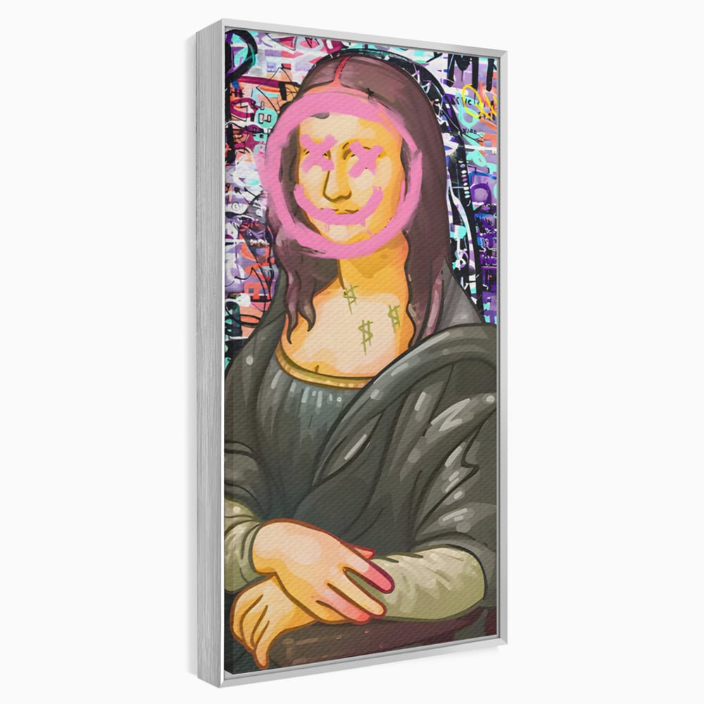 Tablou Canvas Premium LuxCanva® C1128, Pop Art Painting , Culori, Mona Lisa, Muzeu, Living Room, Bar, Relaxare, Culori Vibrante