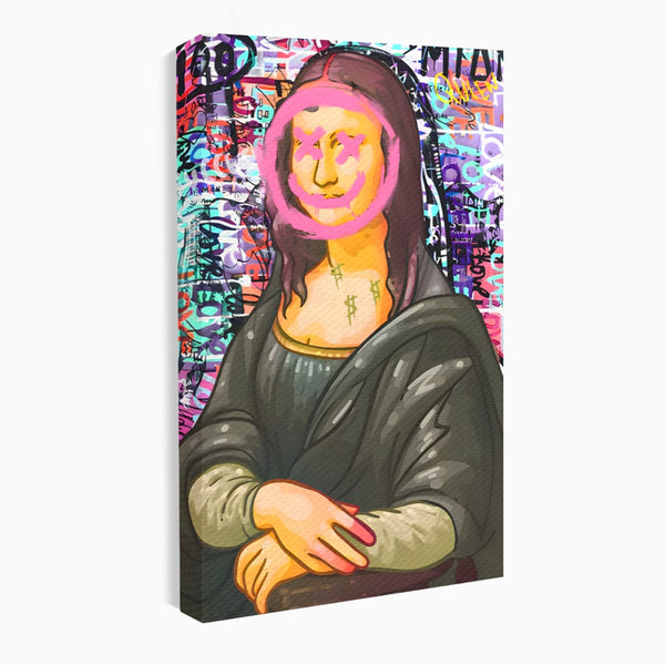 Tablou Canvas Premium LuxCanva® C1128, Pop Art Painting , Culori, Mona Lisa, Muzeu, Living Room, Bar, Relaxare, Culori Vibrante