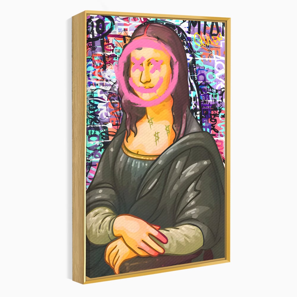 Tablou Canvas Premium LuxCanva® C1128, Pop Art Painting , Culori, Mona Lisa, Muzeu, Living Room, Bar, Relaxare, Culori Vibrante