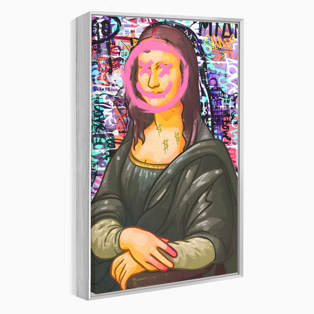 Tablou Canvas Premium LuxCanva® C1128, Pop Art Painting , Culori, Mona Lisa, Muzeu, Living Room, Bar, Relaxare, Culori Vibrante