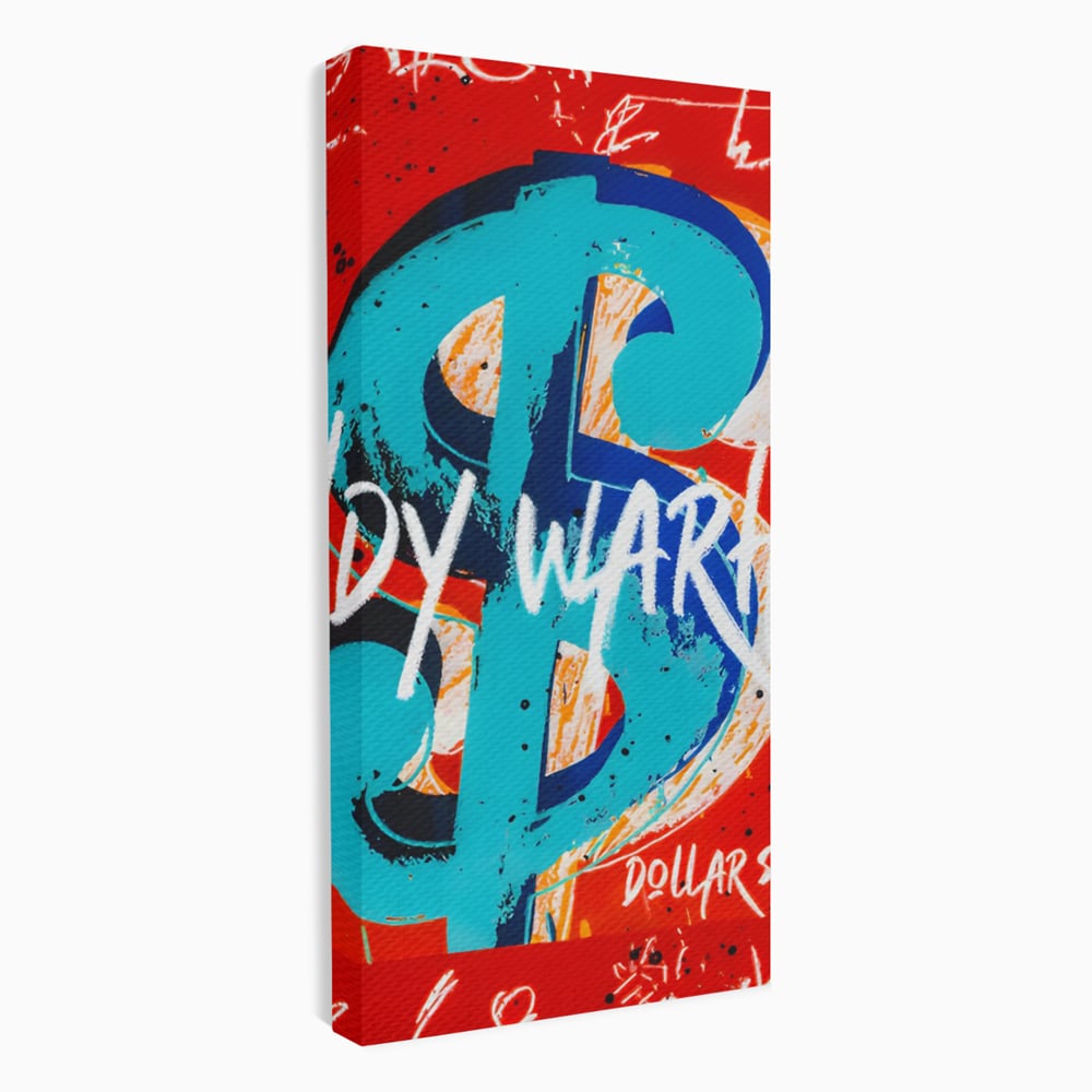 LuxCanva Premium-Leinwandkunst® C1129, Das Zeichen der Macht , Farben, Dollarzeichen, Warhol, Pop Art, Wohnzimmer, Bar, entspannend, kräftige Farben