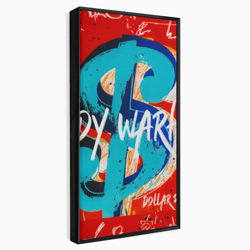 LuxCanva Premium-Leinwandkunst® C1129, Das Zeichen der Macht , Farben, Dollarzeichen, Warhol, Pop Art, Wohnzimmer, Bar, entspannend, kräftige Farben
