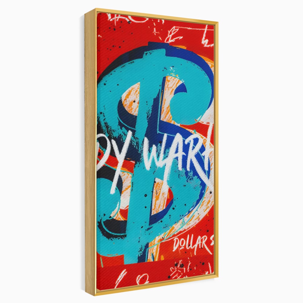 LuxCanva Premium-Leinwandkunst® C1129, Das Zeichen der Macht , Farben, Dollarzeichen, Warhol, Pop Art, Wohnzimmer, Bar, entspannend, kräftige Farben