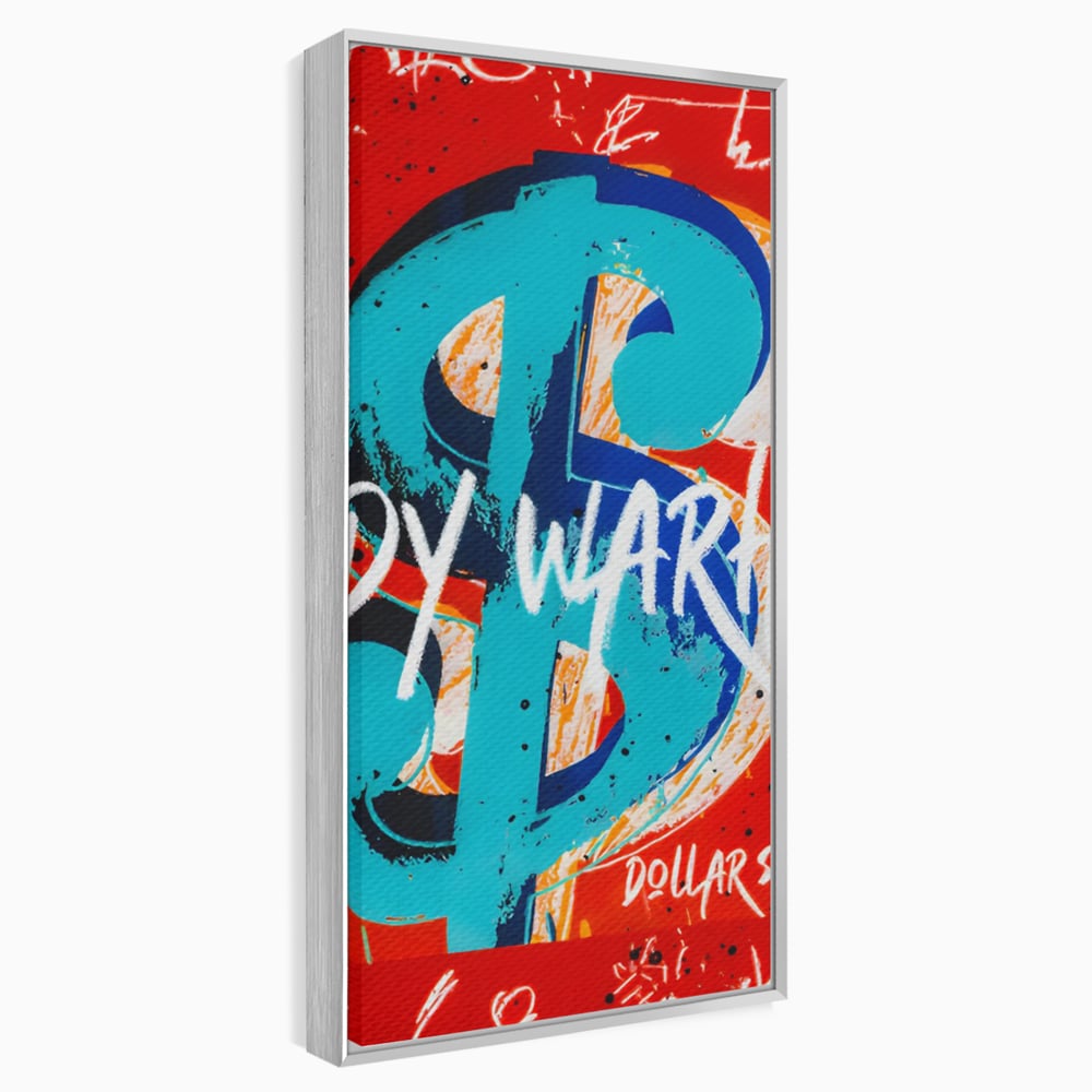 LuxCanva Premium-Leinwandkunst® C1129, Das Zeichen der Macht , Farben, Dollarzeichen, Warhol, Pop Art, Wohnzimmer, Bar, entspannend, kräftige Farben