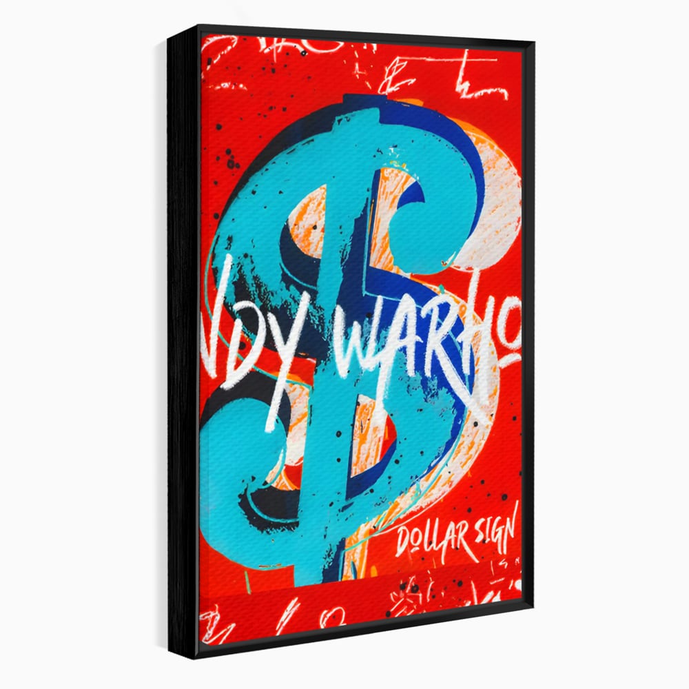 LuxCanva Premium-Leinwandkunst® C1129, Das Zeichen der Macht , Farben, Dollarzeichen, Warhol, Pop Art, Wohnzimmer, Bar, entspannend, kräftige Farben