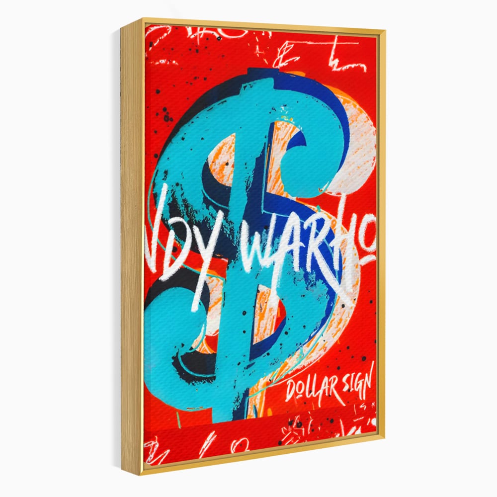 LuxCanva Premium-Leinwandkunst® C1129, Das Zeichen der Macht , Farben, Dollarzeichen, Warhol, Pop Art, Wohnzimmer, Bar, entspannend, kräftige Farben