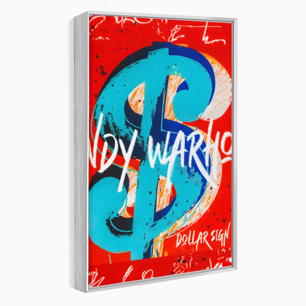 LuxCanva Premium-Leinwandkunst® C1129, Das Zeichen der Macht , Farben, Dollarzeichen, Warhol, Pop Art, Wohnzimmer, Bar, entspannend, kräftige Farben