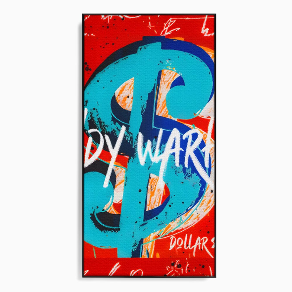 LuxCanva Premium-Leinwandkunst® C1129, Das Zeichen der Macht , Farben, Dollarzeichen, Warhol, Pop Art, Wohnzimmer, Bar, entspannend, kräftige Farben