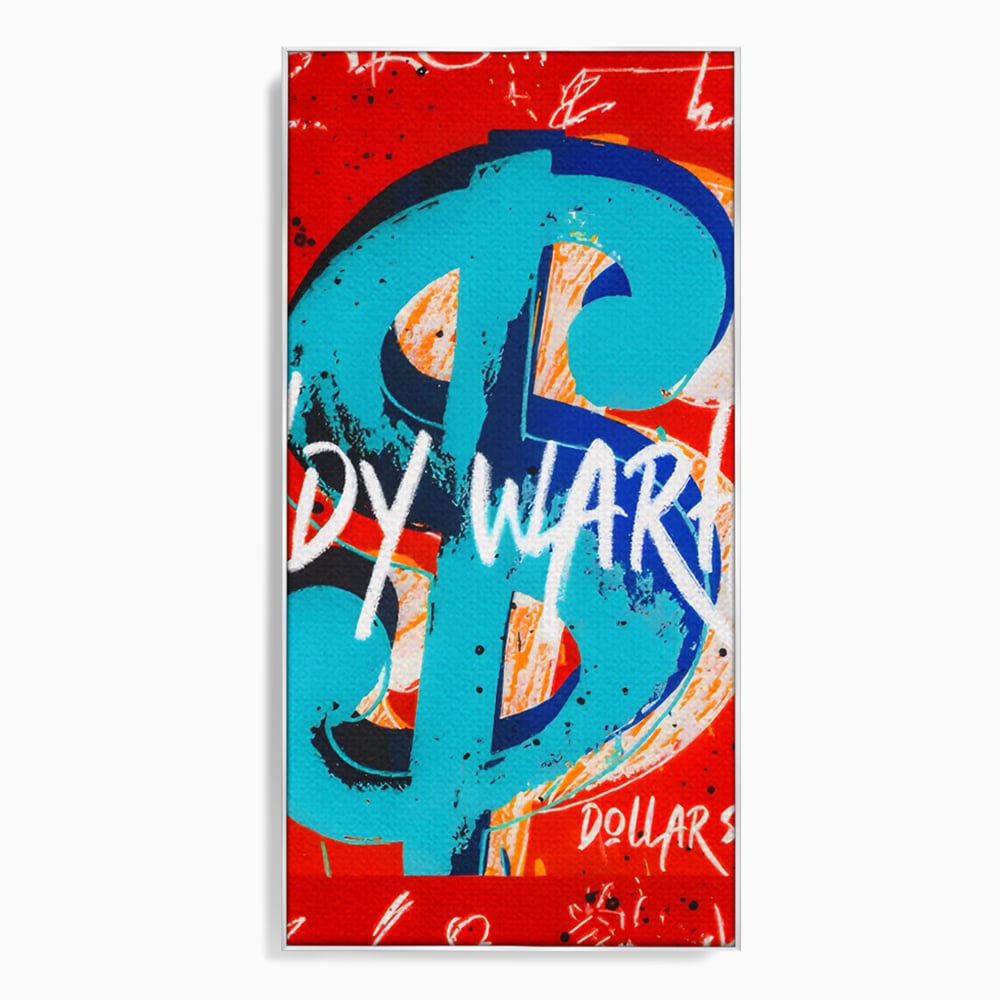 LuxCanva Premium-Leinwandkunst® C1129, Das Zeichen der Macht , Farben, Dollarzeichen, Warhol, Pop Art, Wohnzimmer, Bar, entspannend, kräftige Farben
