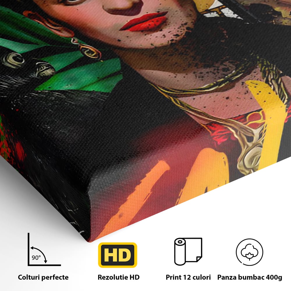 Leinwandbilder Premium LuxCanva® C1130, Frida Kahlo Die Künstlerin , Farben, Maler, Malerinnen, Frauen, Pop Art, Wohnzimmer, Esszimmer, entspannend, leuchtende Farben