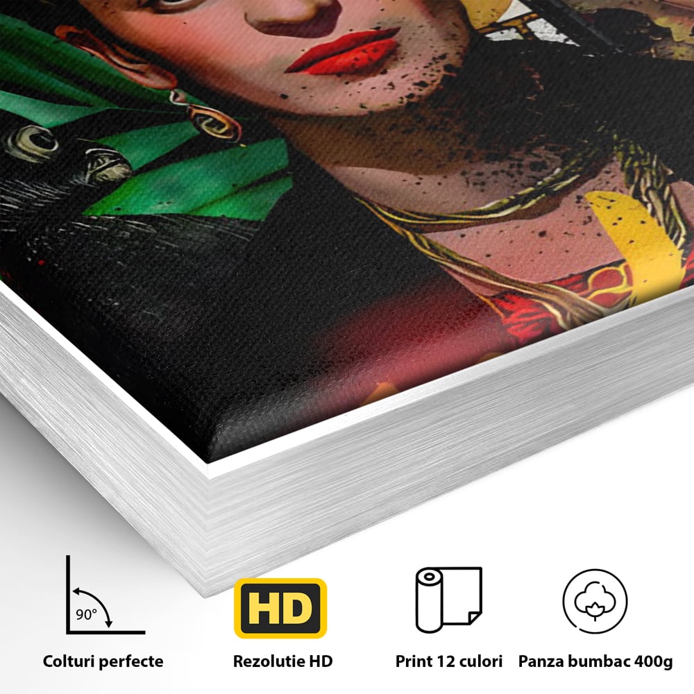 Leinwandbilder Premium LuxCanva® C1130, Frida Kahlo Die Künstlerin , Farben, Maler, Malerinnen, Frauen, Pop Art, Wohnzimmer, Esszimmer, entspannend, leuchtende Farben