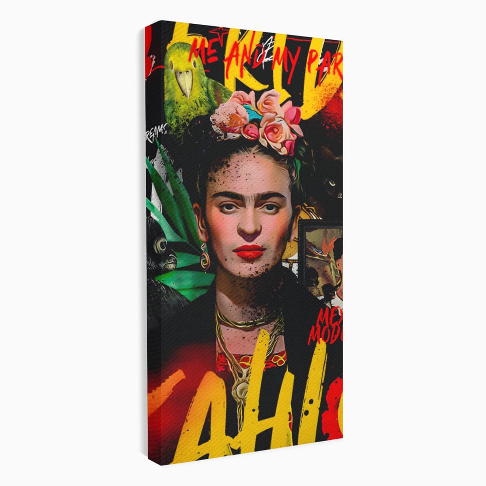 Leinwandbilder Premium LuxCanva® C1130, Frida Kahlo Die Künstlerin , Farben, Maler, Malerinnen, Frauen, Pop Art, Wohnzimmer, Esszimmer, entspannend, leuchtende Farben