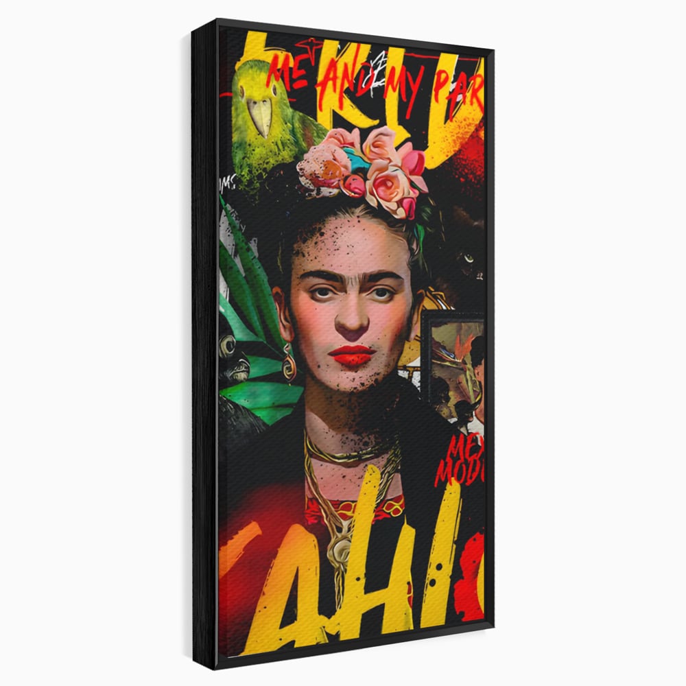 Leinwandbilder Premium LuxCanva® C1130, Frida Kahlo Die Künstlerin , Farben, Maler, Malerinnen, Frauen, Pop Art, Wohnzimmer, Esszimmer, entspannend, leuchtende Farben