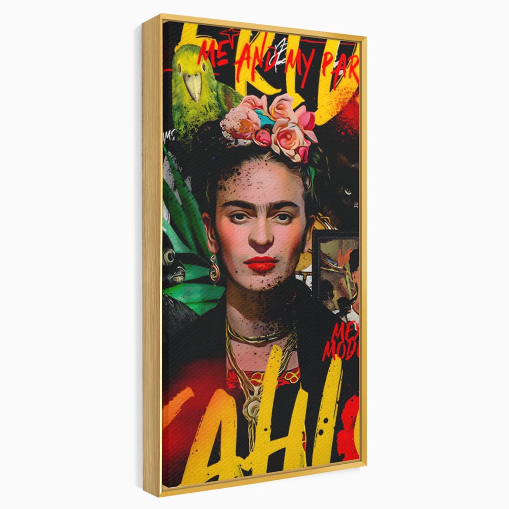 Leinwandbilder Premium LuxCanva® C1130, Frida Kahlo Die Künstlerin , Farben, Maler, Malerinnen, Frauen, Pop Art, Wohnzimmer, Esszimmer, entspannend, leuchtende Farben