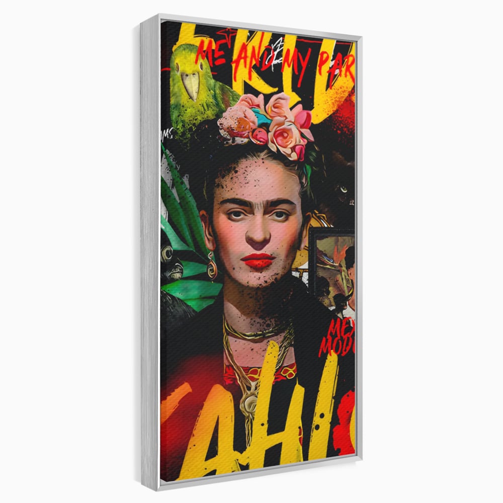 Leinwandbilder Premium LuxCanva® C1130, Frida Kahlo Die Künstlerin , Farben, Maler, Malerinnen, Frauen, Pop Art, Wohnzimmer, Esszimmer, entspannend, leuchtende Farben
