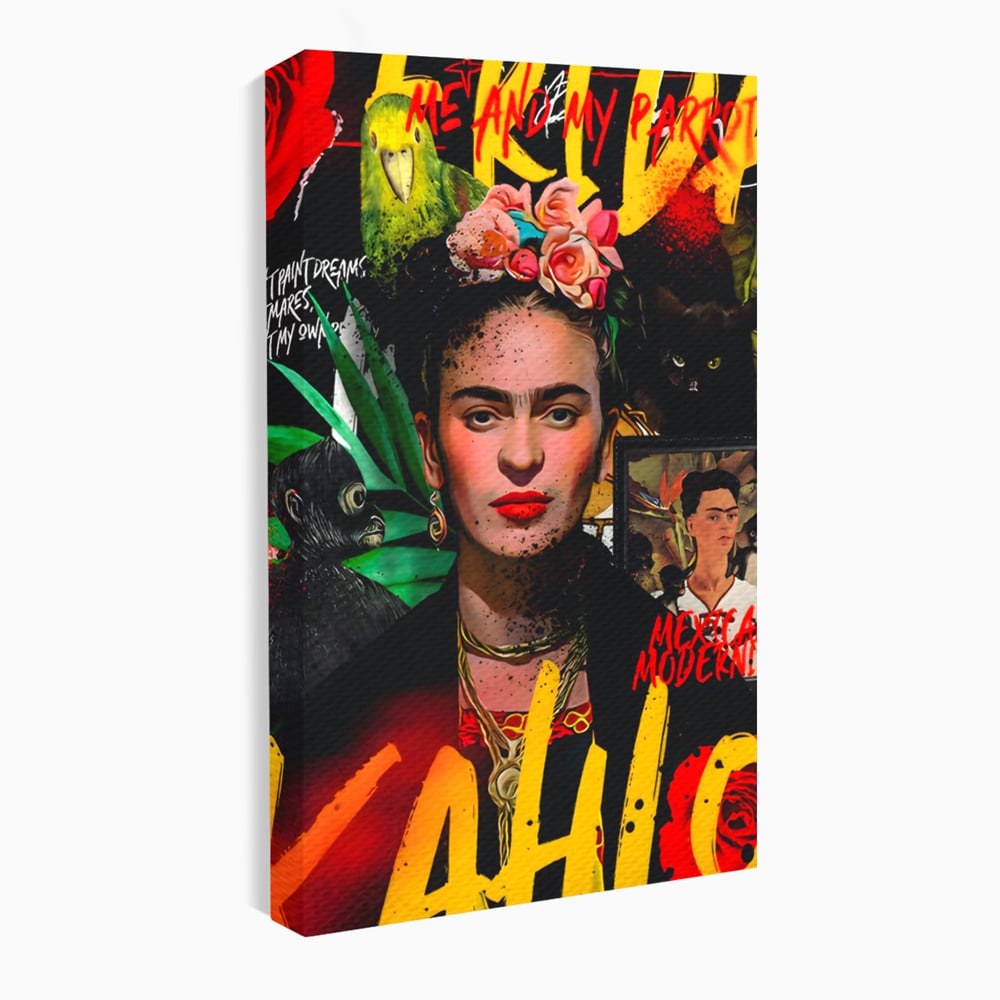 Leinwandbilder Premium LuxCanva® C1130, Frida Kahlo Die Künstlerin , Farben, Maler, Malerinnen, Frauen, Pop Art, Wohnzimmer, Esszimmer, entspannend, leuchtende Farben