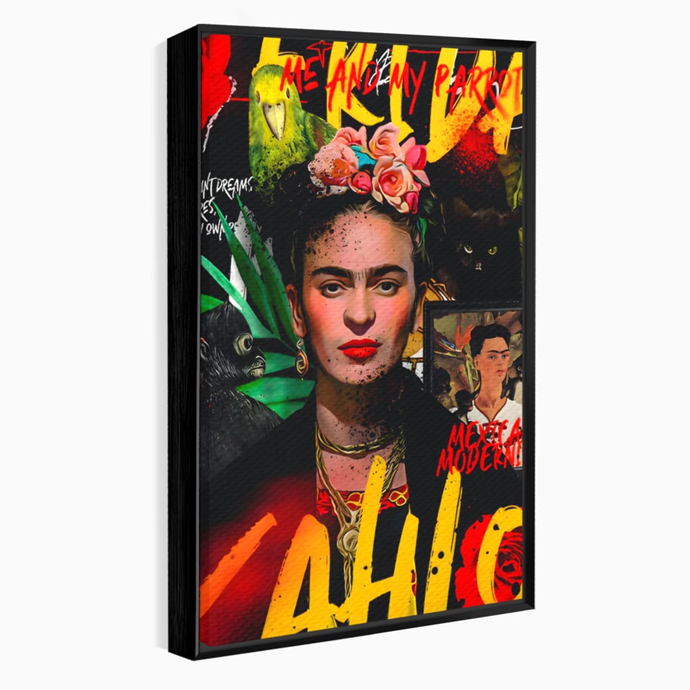 Leinwandbilder Premium LuxCanva® C1130, Frida Kahlo Die Künstlerin , Farben, Maler, Malerinnen, Frauen, Pop Art, Wohnzimmer, Esszimmer, entspannend, leuchtende Farben