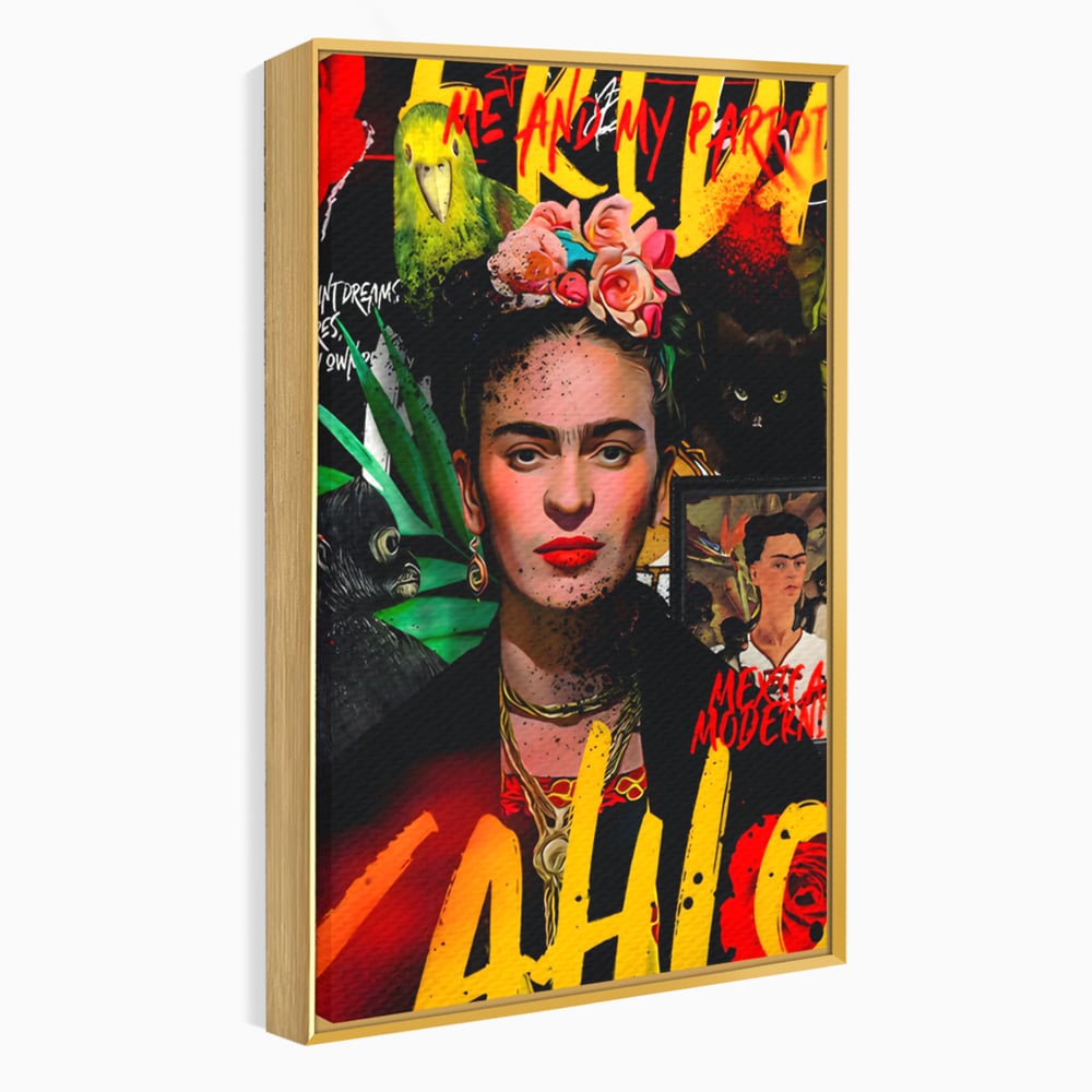 Leinwandbilder Premium LuxCanva® C1130, Frida Kahlo Die Künstlerin , Farben, Maler, Malerinnen, Frauen, Pop Art, Wohnzimmer, Esszimmer, entspannend, leuchtende Farben