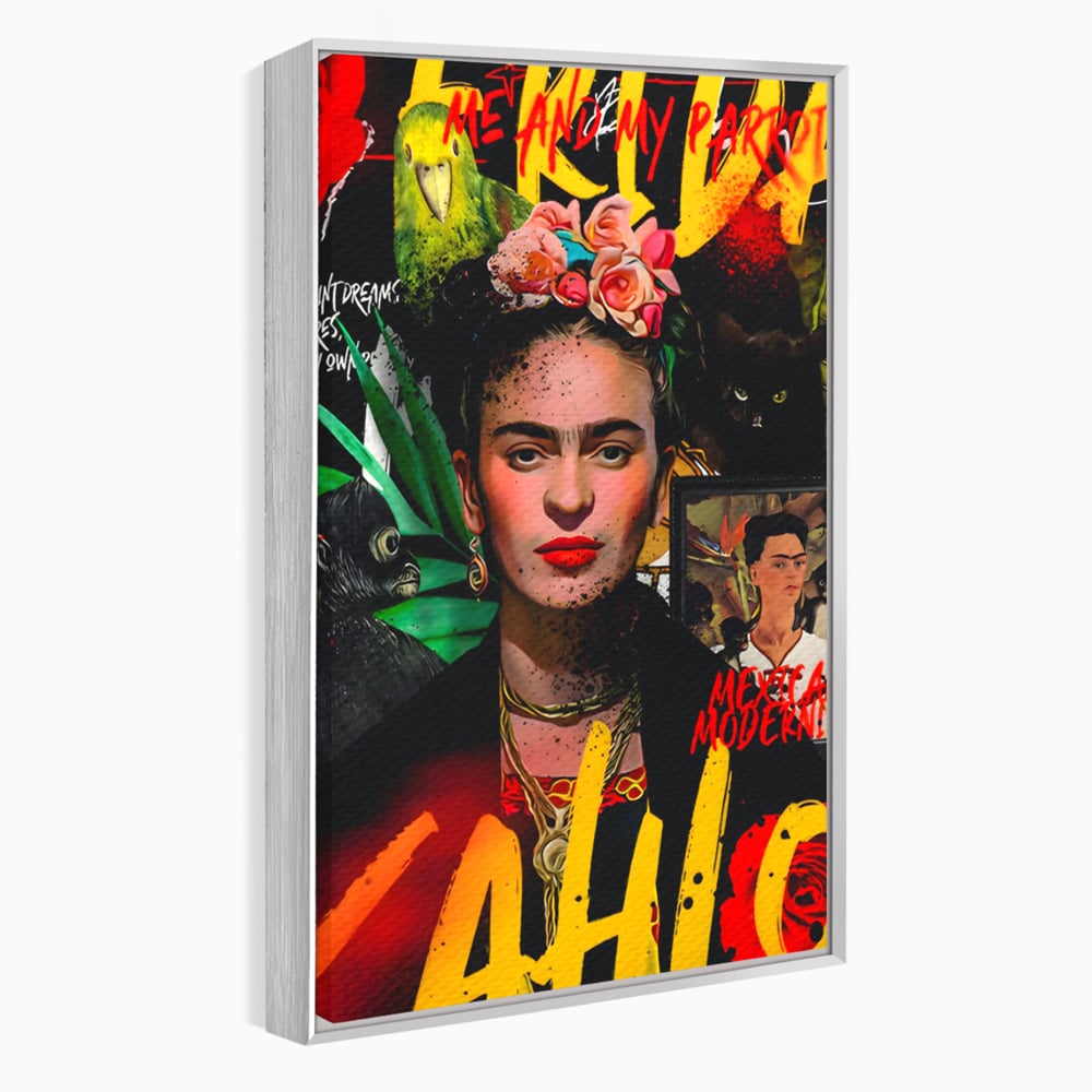 Leinwandbilder Premium LuxCanva® C1130, Frida Kahlo Die Künstlerin , Farben, Maler, Malerinnen, Frauen, Pop Art, Wohnzimmer, Esszimmer, entspannend, leuchtende Farben