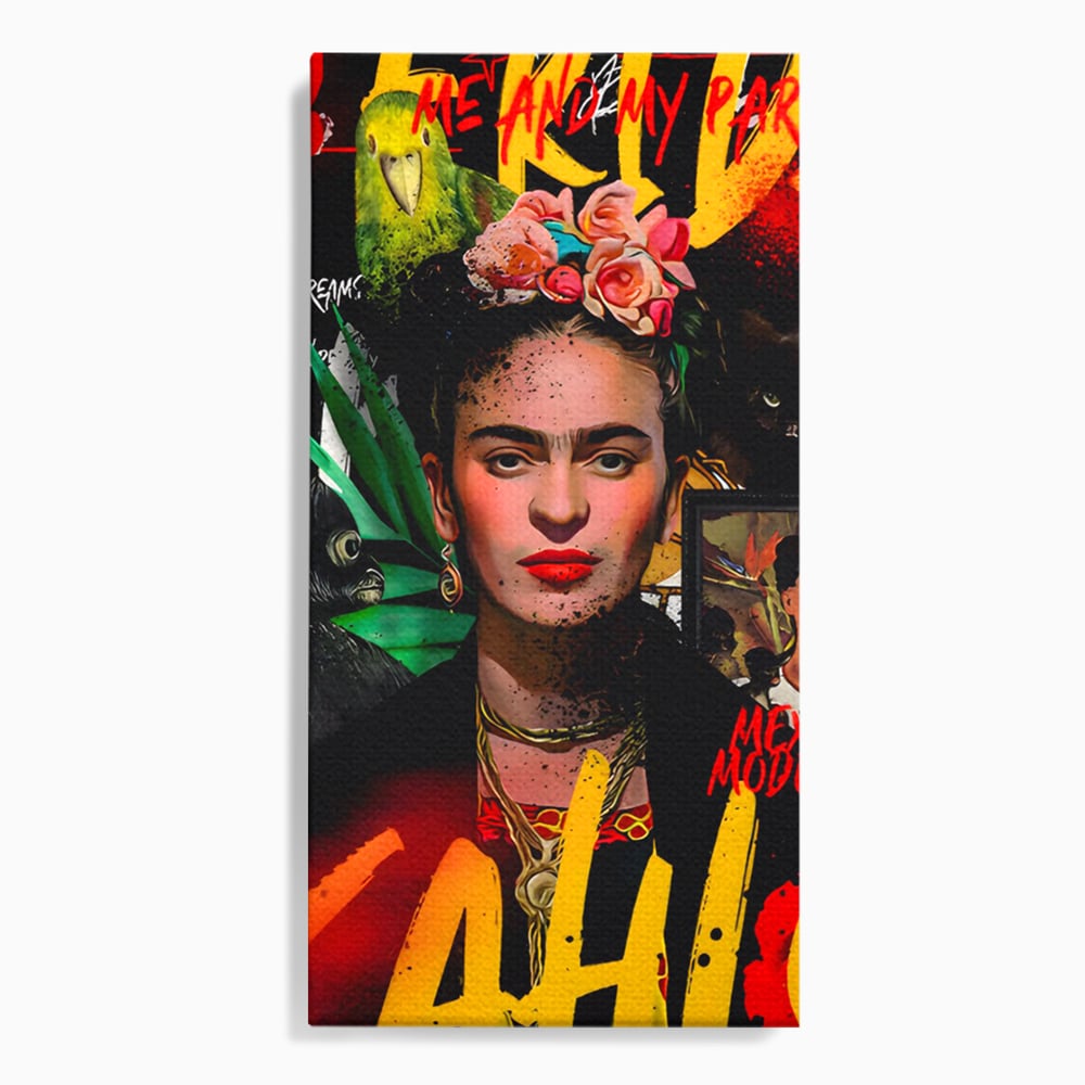 Leinwandbilder Premium LuxCanva® C1130, Frida Kahlo Die Künstlerin , Farben, Maler, Malerinnen, Frauen, Pop Art, Wohnzimmer, Esszimmer, entspannend, leuchtende Farben