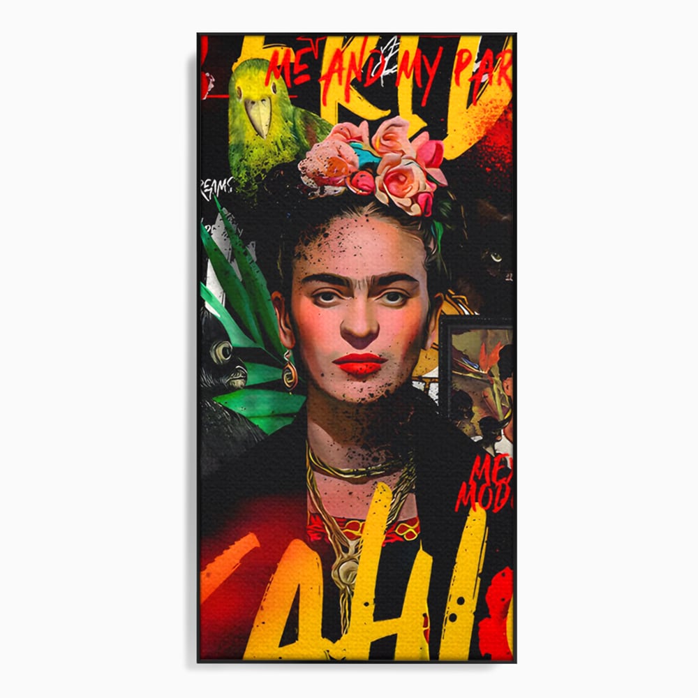 Leinwandbilder Premium LuxCanva® C1130, Frida Kahlo Die Künstlerin , Farben, Maler, Malerinnen, Frauen, Pop Art, Wohnzimmer, Esszimmer, entspannend, leuchtende Farben