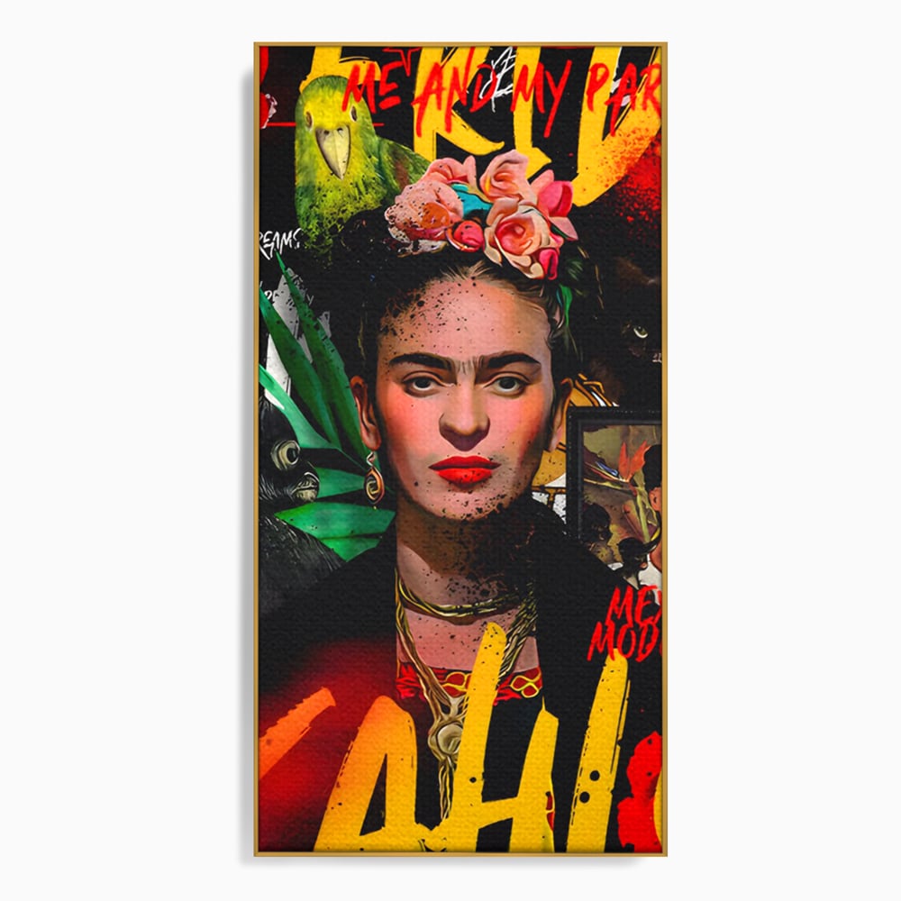 Leinwandbilder Premium LuxCanva® C1130, Frida Kahlo Die Künstlerin , Farben, Maler, Malerinnen, Frauen, Pop Art, Wohnzimmer, Esszimmer, entspannend, leuchtende Farben